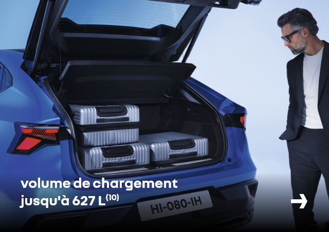 volume de chargement jusqu’à 627 L(10)